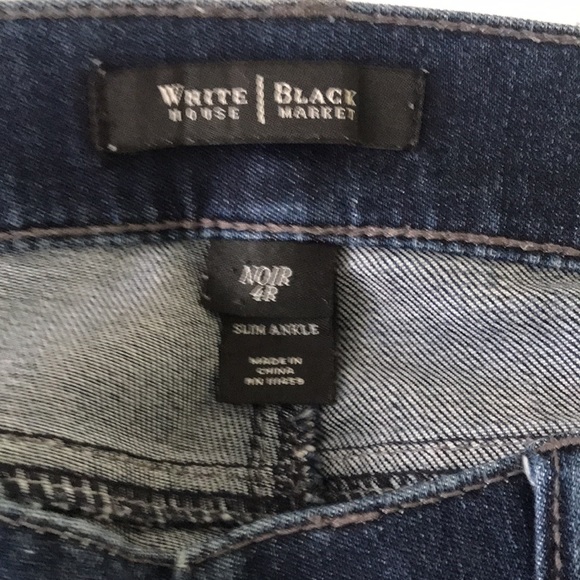 WHBM Noir Slim Ankle Distressed Straight leg Jean - Picture 7 of 12